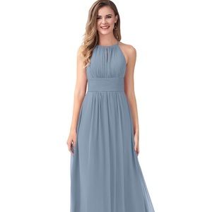 Azazie Bonnie Dusty Blue Size A8 - Brand New